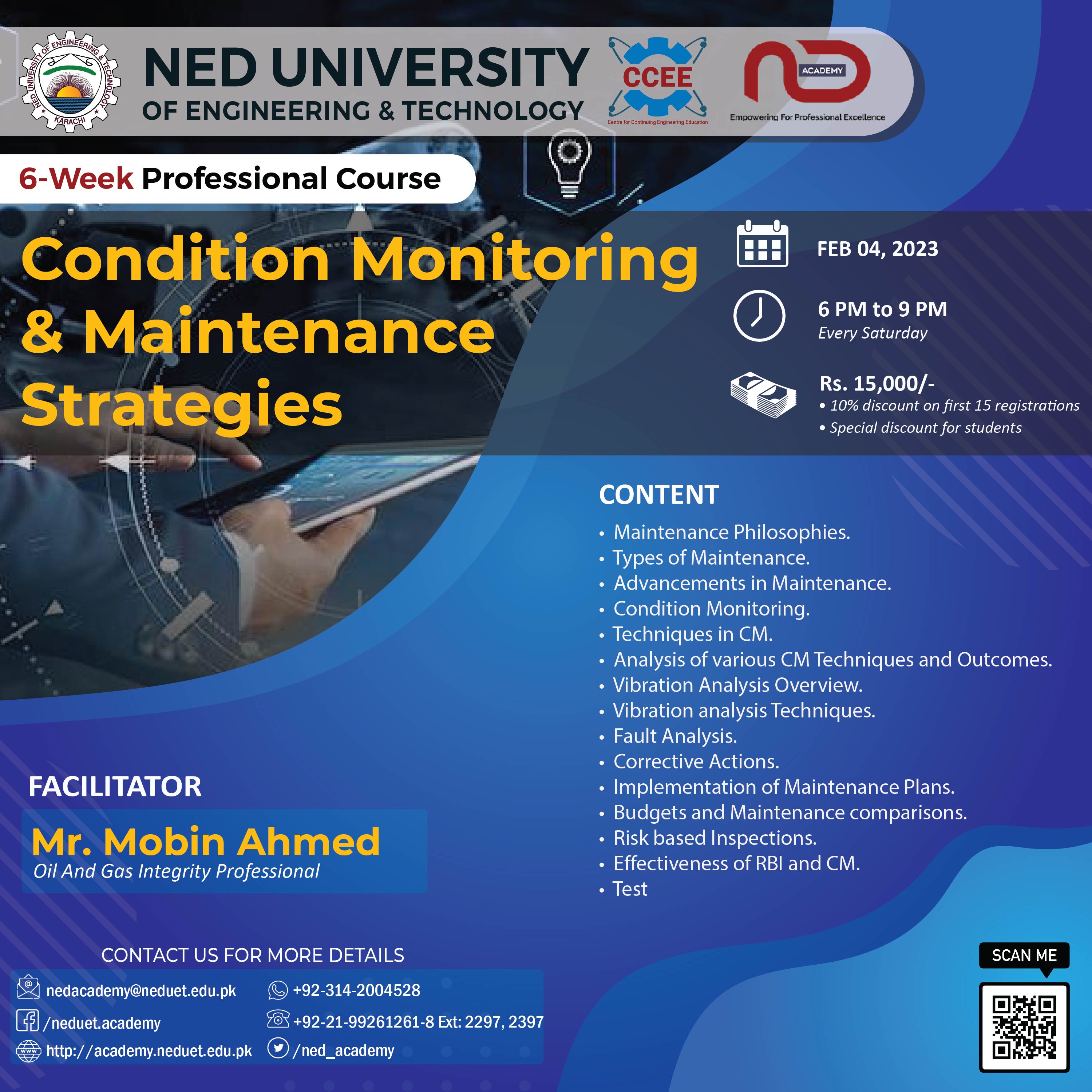 Condition Monitoring & Maintenance Strategies NED Academy CCEE CMPP
